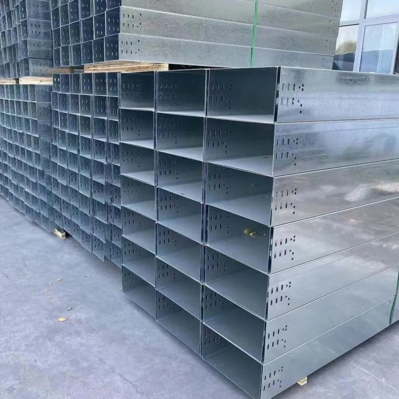 Finished cable trunking stacked ready for packing